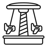 Carousel swing ride with airplane seats spinning in amusement park vector