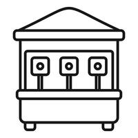 Shooting gallery with three targets offering entertainment and fun activities in amusement park vector