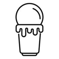 Melting ice cream scoop on cone refreshing summer treat vector