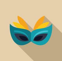Teal carnival mask with orange feathers creating festive atmosphere vector
