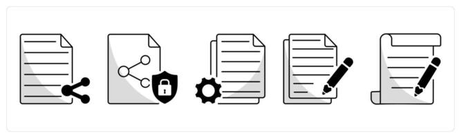 A set of 5 web design icons as file sharing, file sharing security vector