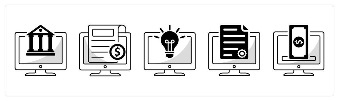 A set of 5 blockchain icons as digital banking, crypto news, hackathon vector