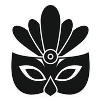 Carnival mask with feathers symbolizing festive celebration vector