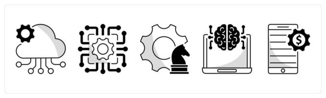 A set of 5 blockchain icons as saas, technology, strategy vector