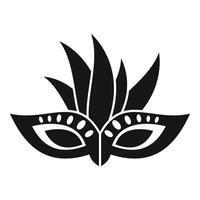 Black mardi gras mask with feathers creating festive atmosphere vector