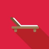 Beach lounger casting long shadow on vibrant pink background vector