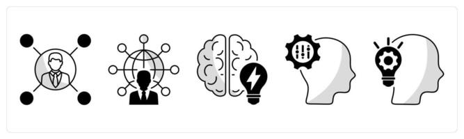 A set of 5 business icons as affiliate business, communication and network, brainstorming vector