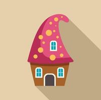 Whimsical mushroom house with spotted cap and brown walls vector