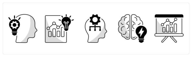 A set of 5 business icons as creativity, idea to profit, critical thinking vector