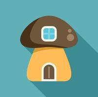 Mushroom house with brown roof and window displaying cozy charm vector
