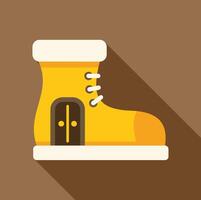 Yellow boot house representing fairytale story and shoe home vector