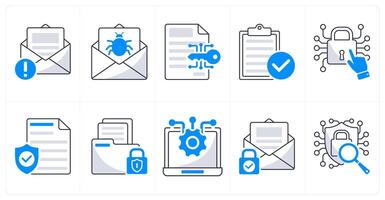 A set of 10 security icons as spam, email virus, data encryption vector