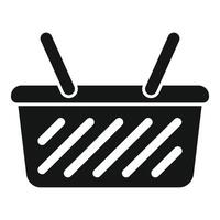 Empty shopping basket with handles up representing retail commerce vector