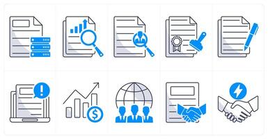 A set of 10 business icons as business data, market research, search employee vector