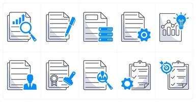 A set of 10 business icons as market research, contract, business data vector
