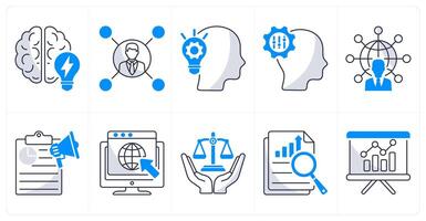 A set of 10 business icons as brainstorming, affiliate business, creativity vector