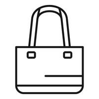Woman's handbag with double handle and squared shape symbolizing fashion and shopping vector