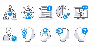 A set of 10 business icons as business relationship, communication and network, business information vector