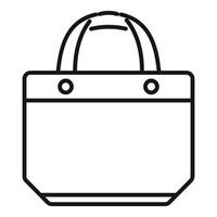 Empty shopping bag with handles and reinforced bottom panel vector