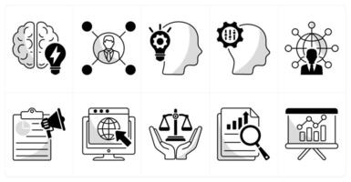 A set of 10 business icons as brainstorming, affiliate business, creativity vector