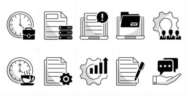 A set of 10 business icons as office hours, business data, business information vector