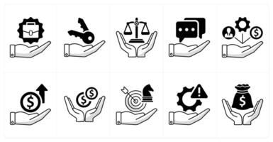 A set of 10 business icons as job offer, business key, business ethics vector