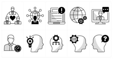 A set of 10 business icons as business relationship, communication and network, business information vector