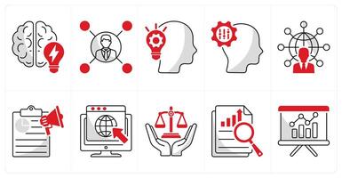 A set of 10 business icons as brainstorming, affiliate business, creativity vector
