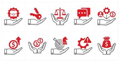 A set of 10 business icons as job offer, business key, business ethics vector