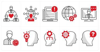 A set of 10 business icons as business relationship, communication and network, business information vector