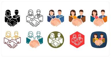 A set of 10 business partner icons as Collaboration, Partnership, Agreement vector