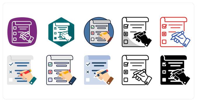 A set of 10 Survey Form icons as Questionnaire, Feedback, Poll vector