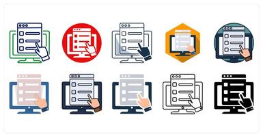 A set of 10 Online Survey icons as Questionnaire, Feedback, Poll vector