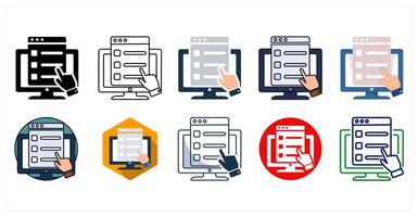 A set of 10 Online Survey icons as Questionnaire, Feedback, Poll vector
