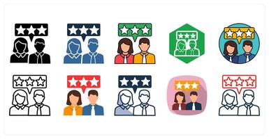 A set of 10 Customer Feedback icons as Review, Rating, Survey vector