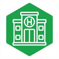 hospital and building icon concept vector