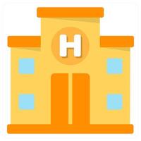 hospital and building icon concept vector