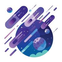 Set of Astronomy Flat Style Icons vector