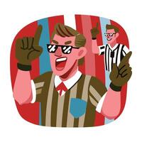 Match referee illustration in flat style vector