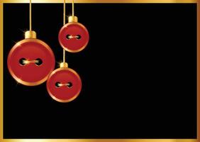 New year greeting card template with sewing buttons as christmas baubles vector