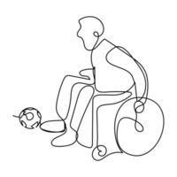 Disabled Businesswoman Doing Presentation Related Cartoon Style international day of persons with disabilities single line art vector