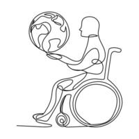 international day of persons with disabilities single line art Pixel Perfect, Editable Stroke. vector