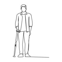 international day of persons with disabilities single line art Outline Symbol Illustration. vector