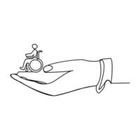 3 December world disability day poster with continuous line vector