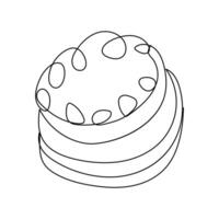 Continuous one line drawing cookies Single line draw design vector