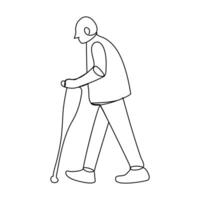 international day of persons with disabilities single line art Disabled Personel vector