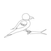Set of parrot bird one continuous line drawing vector