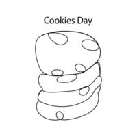 Cookies day Line Icon - Simple Thin Line Icon, Premium Quality Design Element vector