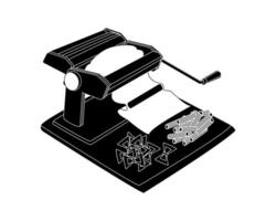 Black and white manual machine for rolling out dough vector