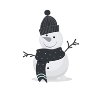 snowman with hat and scarf on transparent background png